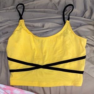 Shein Tie back Yellow Tank top Medium